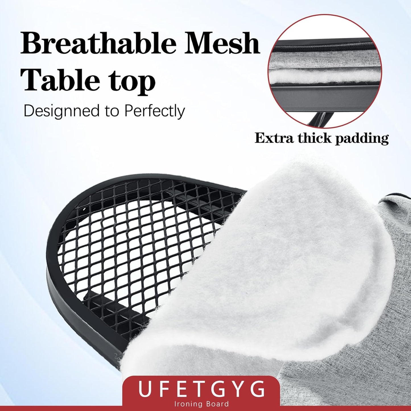 Ironing Board, Metal Panel Iron Board |43" X 13" W/with Iron Rest | Full Metal Construction| Height Adjustable | Heat & Scorch Resistant Fabric | Anti-Skid Feet | Heavy Duty| Easy to Fold