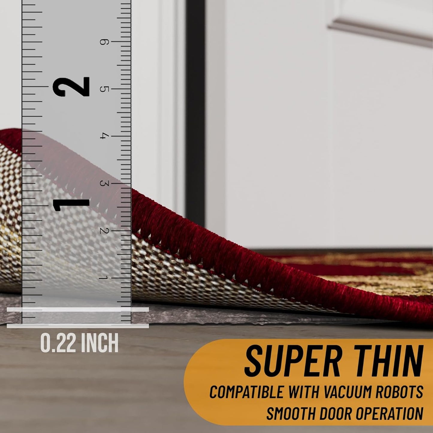 Ottomanson 8' x 9' Non-Slip Rug Pad Gripper 1/4 Inch Thick Dual Surface Felt + Rubber Gripper - Safe for All Floors, Brown