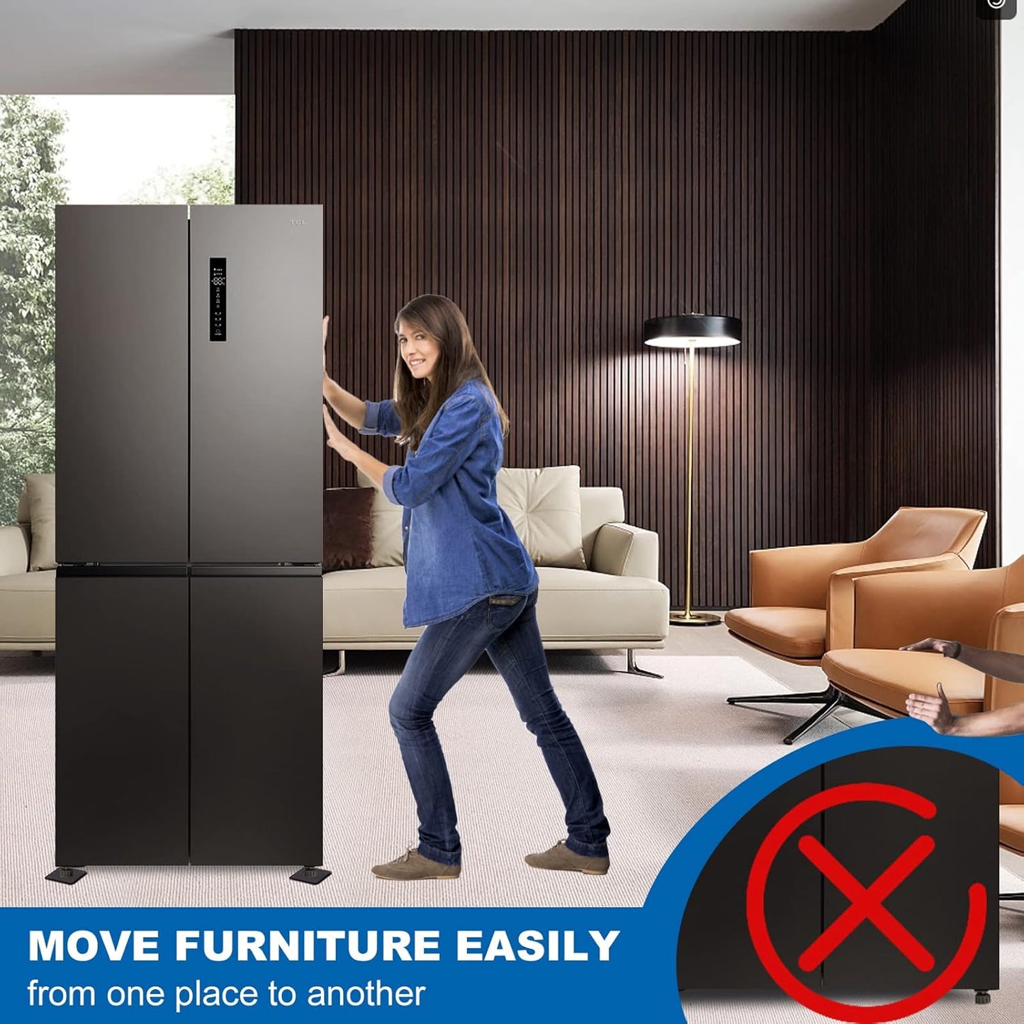 Furniture Sliders, 8pcs 4.7 inch Square Furniture Moving Kits Carpet Sliders for Moving Furniture, Heavy Duty Furniture Movers - Protect The Surface of Carpet, Easily Move Any Items!