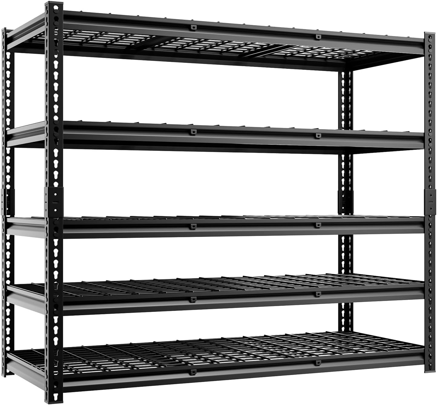 5-Tier 60" W X 24" D X 72" H Storage Shelves 3000LBS Garage Shelving Metal Storage Racks and Shelving Adjustable Heavy Duty Shelf Units for Basement Industrial(Black)