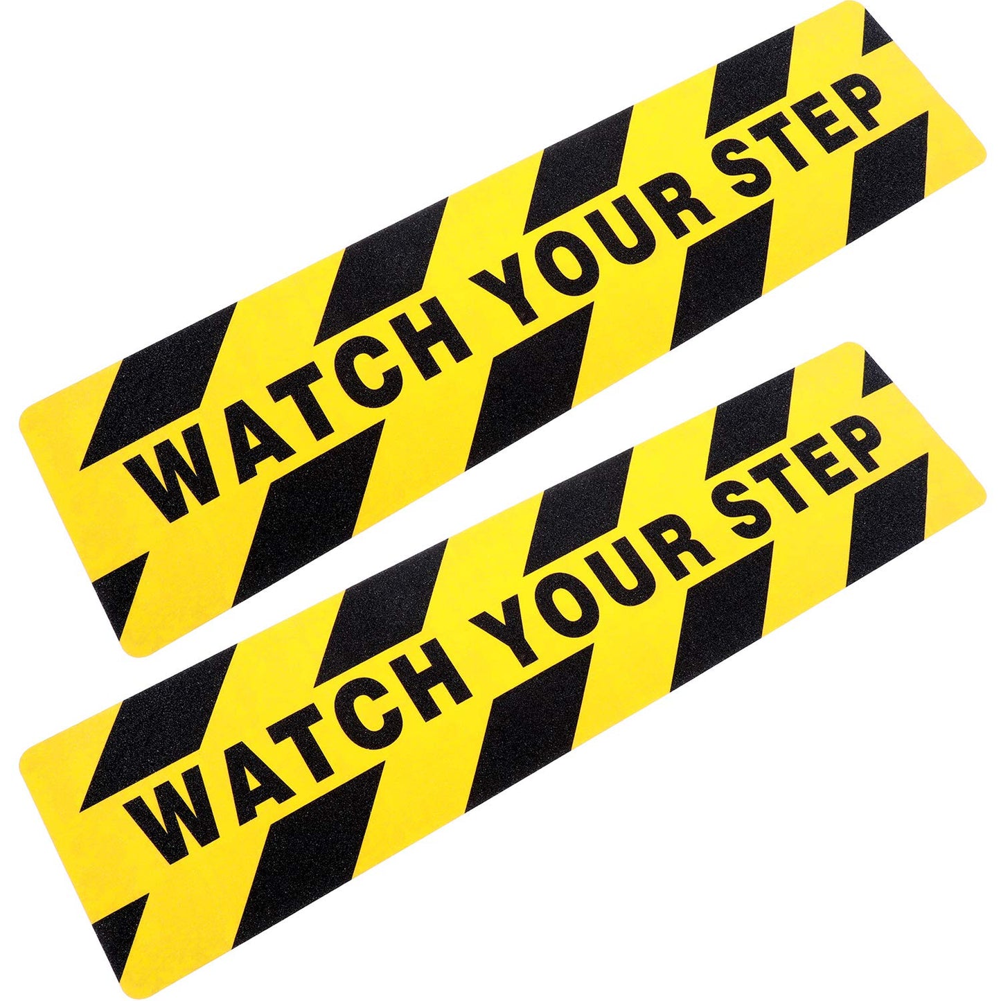 Boao 2 Pieces Watch Your Step Stickers Sign 6 x 24 Inch Caution Watch Your Step Floor Decals Warning Sticker Adhesive Tape Anti Slip Abrasive Tape for Workplace Safety Wet Floor Caution