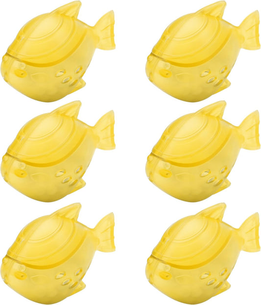 Funmit 6 Pack Universal Humidifier Cleaner Fish Compatible with Almost All Humidifiers and Fish Tanks, Purifies Water, Prevents Hard Water Build-Up, Reduces Scale, Yellow