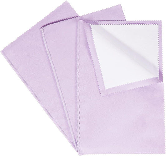 CATIFLIN 3PCS Purple Silver Polishing Cloths, 10"x12" Jewelry Cleaning Cloths for Gold, Silver, Platinum, Watch, Coin, Tarnish Remover, Reusable & Streak for Jewelry Lovers