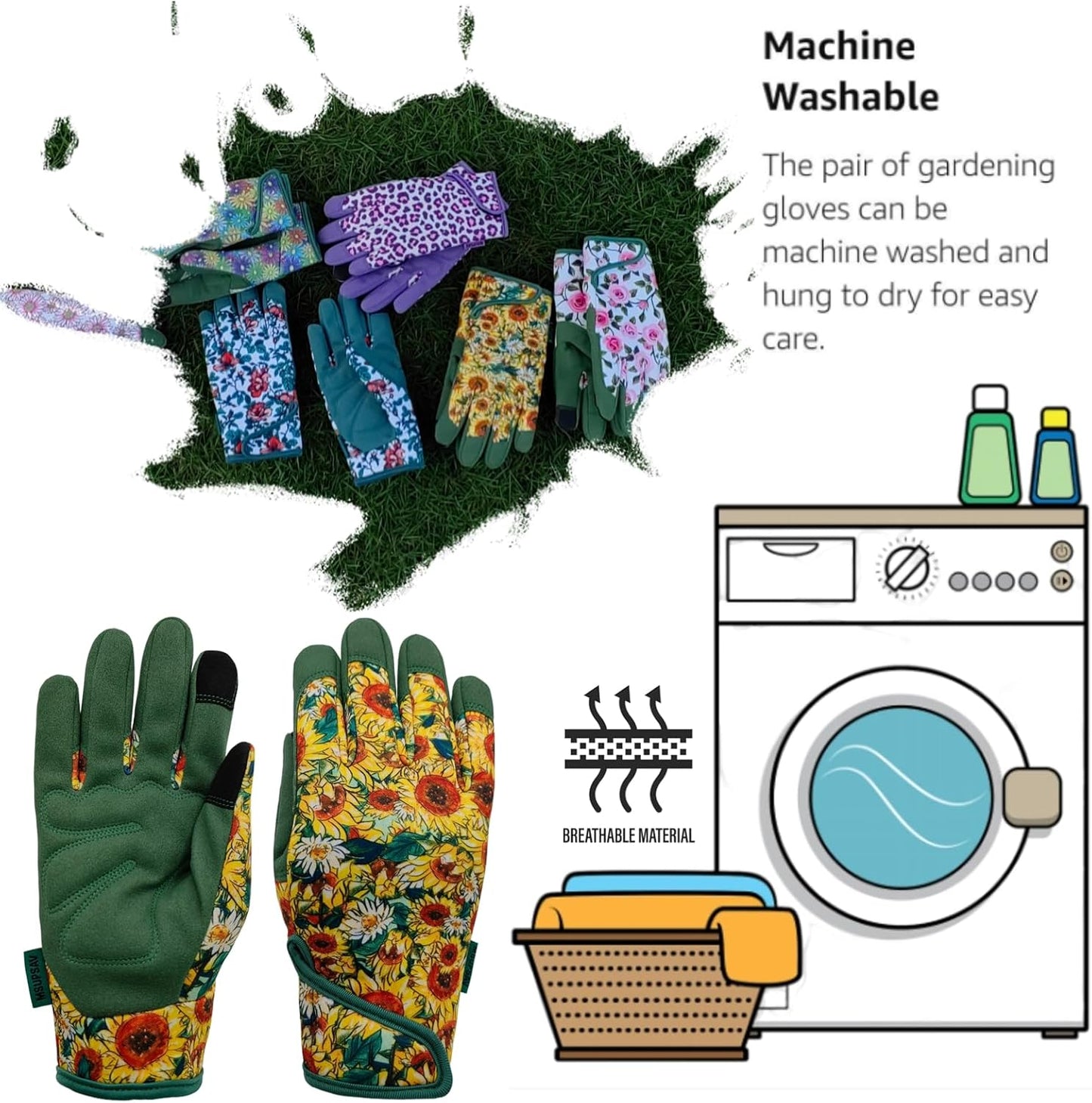 Thorn Proof&Puncture Resistant Gardening Gloves with Grip,Garden Gloves for Women, Leather Work Gloves,Gifts