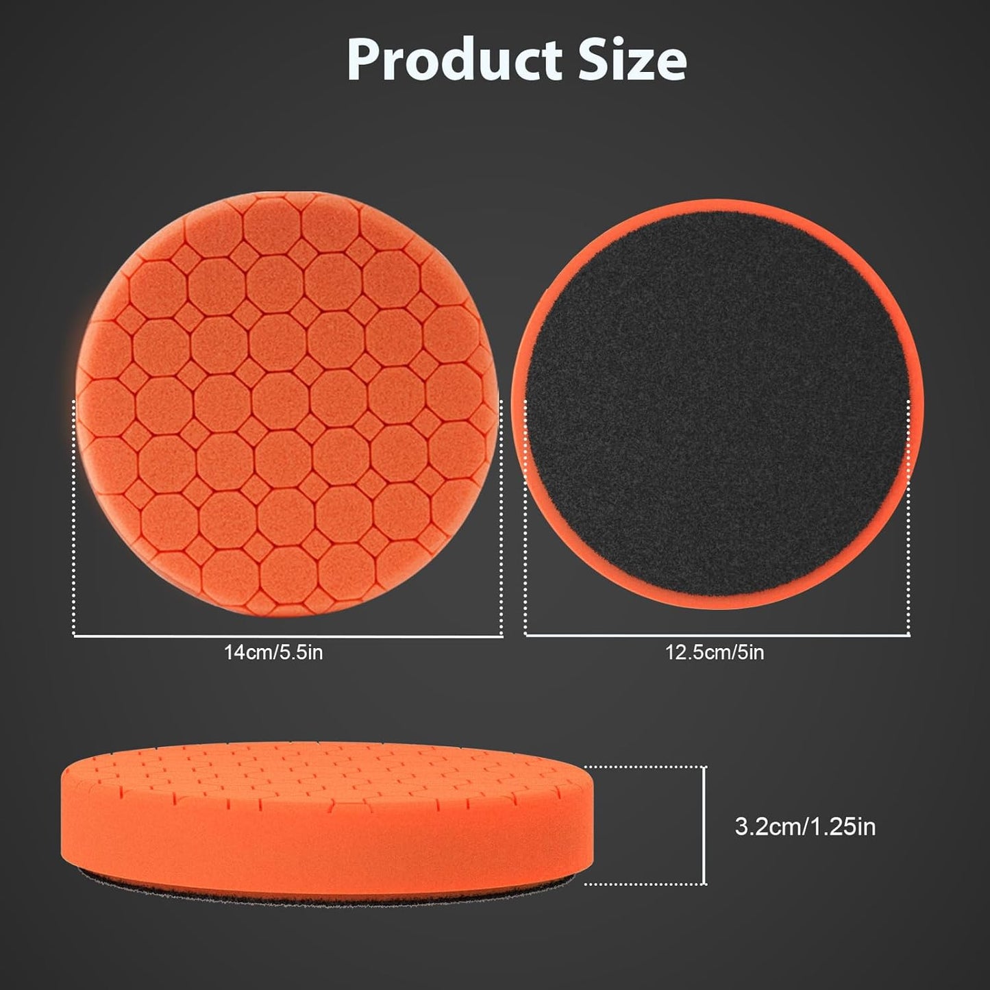 Buffing Polishing Pads, 5Pack 5.5 Inch Face for 5 Inch Backing Plate Compound Buffing Sponge Pads Cutting Polishing Pad Kit for Car Buffer Polisher, Polishing and Waxing