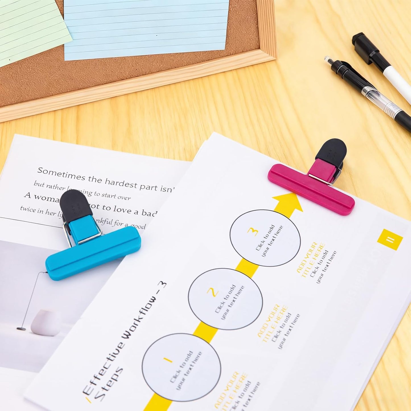 OWLKELA Chip Clips, 12 Pack Colors Wide Open Bag Clips for Food Storage, Heavy Duty Seal Grip Plastic Food Clip for Snack, Food Packages (3 inch x 2.5 inch)