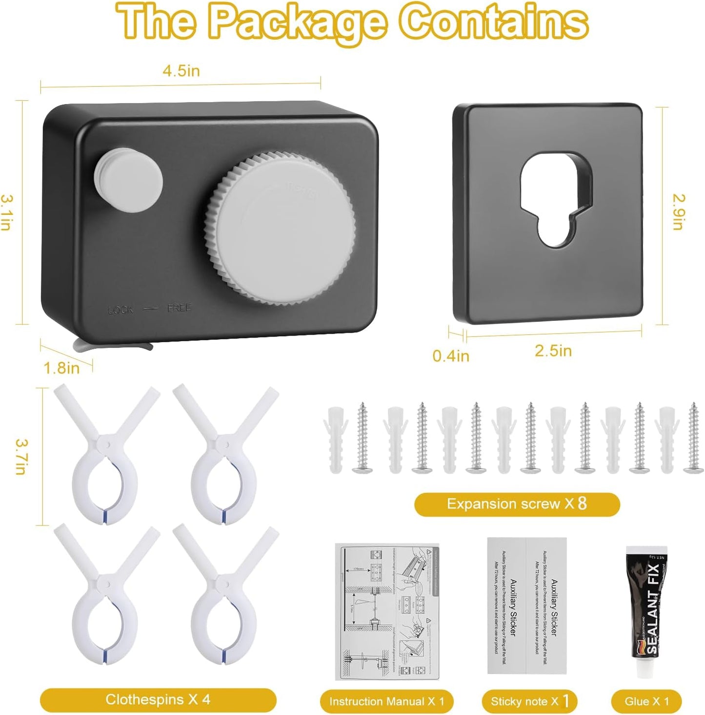 Retractable Clothesline Indoor/Outdoor, Anti-Sag for Drying Clothes Line Retracting Indoor/Outdoor, We Equipped This 13.8 Fts Laundry line Retractable with 4 Large Clips