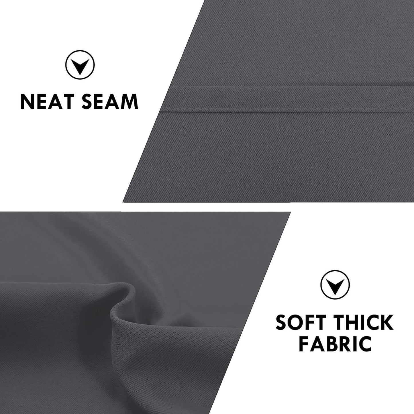 DWCN Short Blackout Curtains 36 inches Length 2 Panels Set, Half Window Rod Pocket Privacy Curtain Tiers for Kitchen, Room Darkening Curtains for Bathroom Shades (W42 x L36 Inch, Dark Grey)