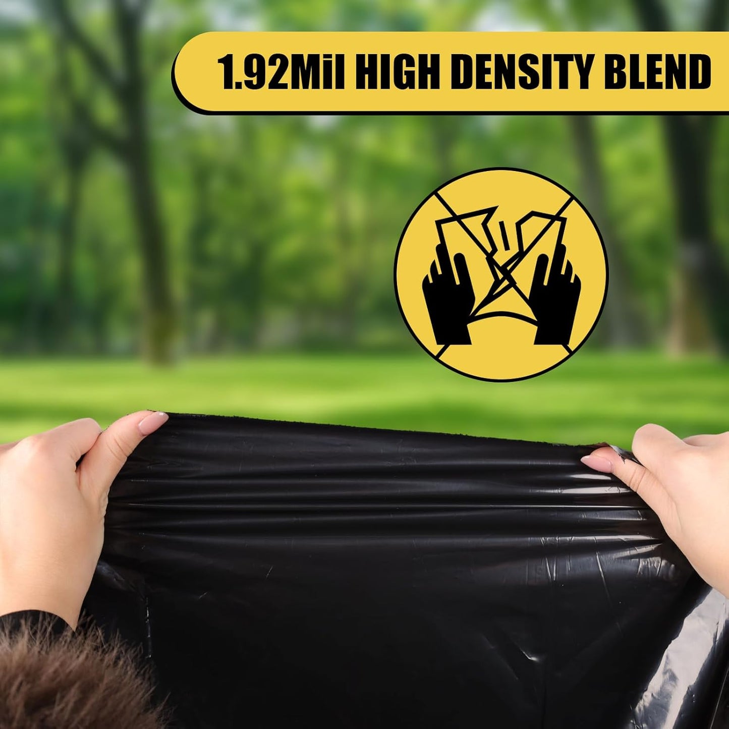 Heavy Duty Extra Large 55 Gallon Black Trash Bags, 1.92 Mil Industrial Garbage Bags for Construction, Waste Disposal,Commercial,Home Use,Out Door 20 Count
