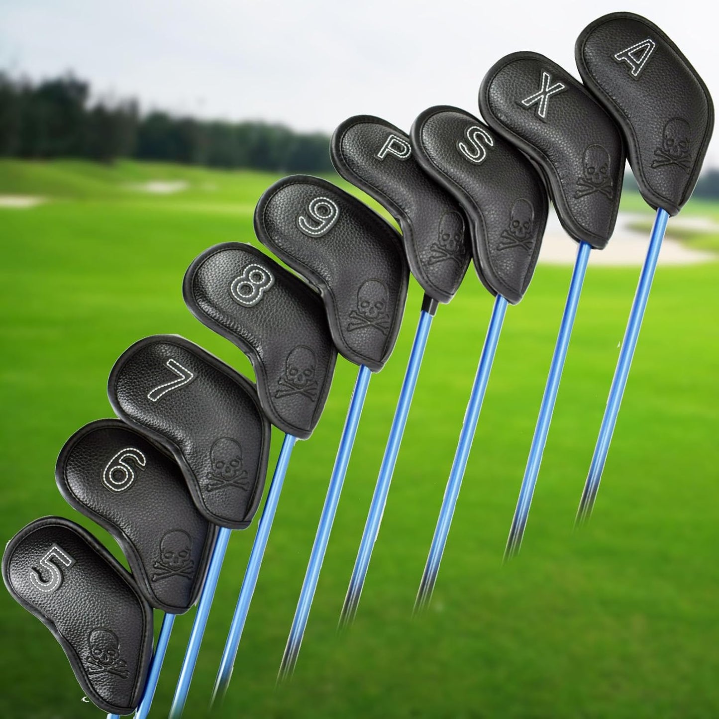 Premium Magnetic Leather Iron and Wedge Golf Club Head Covers