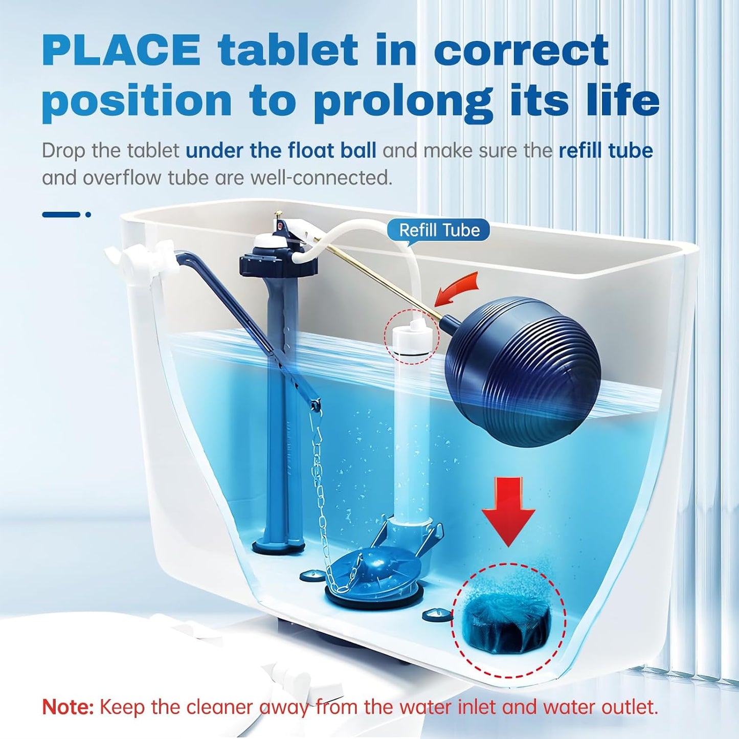 Vacplus Automatic Toilet Bowl Cleaner Tablets, Bathroom Toilet Tank Cleaner (50 PACK), VA-T165