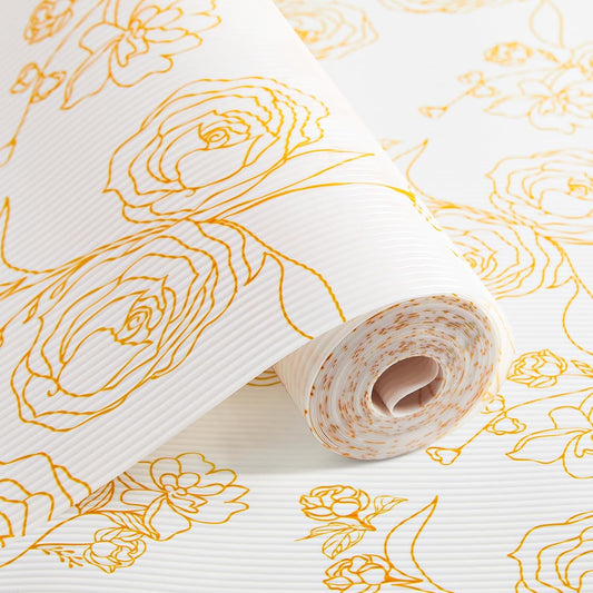 Shelf Cabinet Liner for Kitchen- Non Adhesive Drawer Liner Refrigerator Liner, Premium Waterproof Shelf Paper Protect Surface, Non Slip Easy to Clean Durable EVA Material, Roses, 11.8 in x 20FT