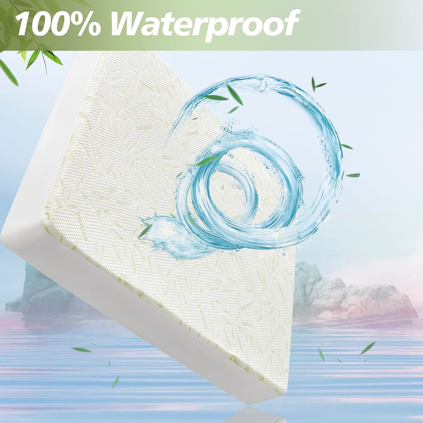 Twin XL Mattress Protector Waterproof Mattress Pad Washable Bamboo Rayon Mattress Cover Breathable Noiseless Bed Protector 5" - 21'' Elastic Fitted Deep Pocket