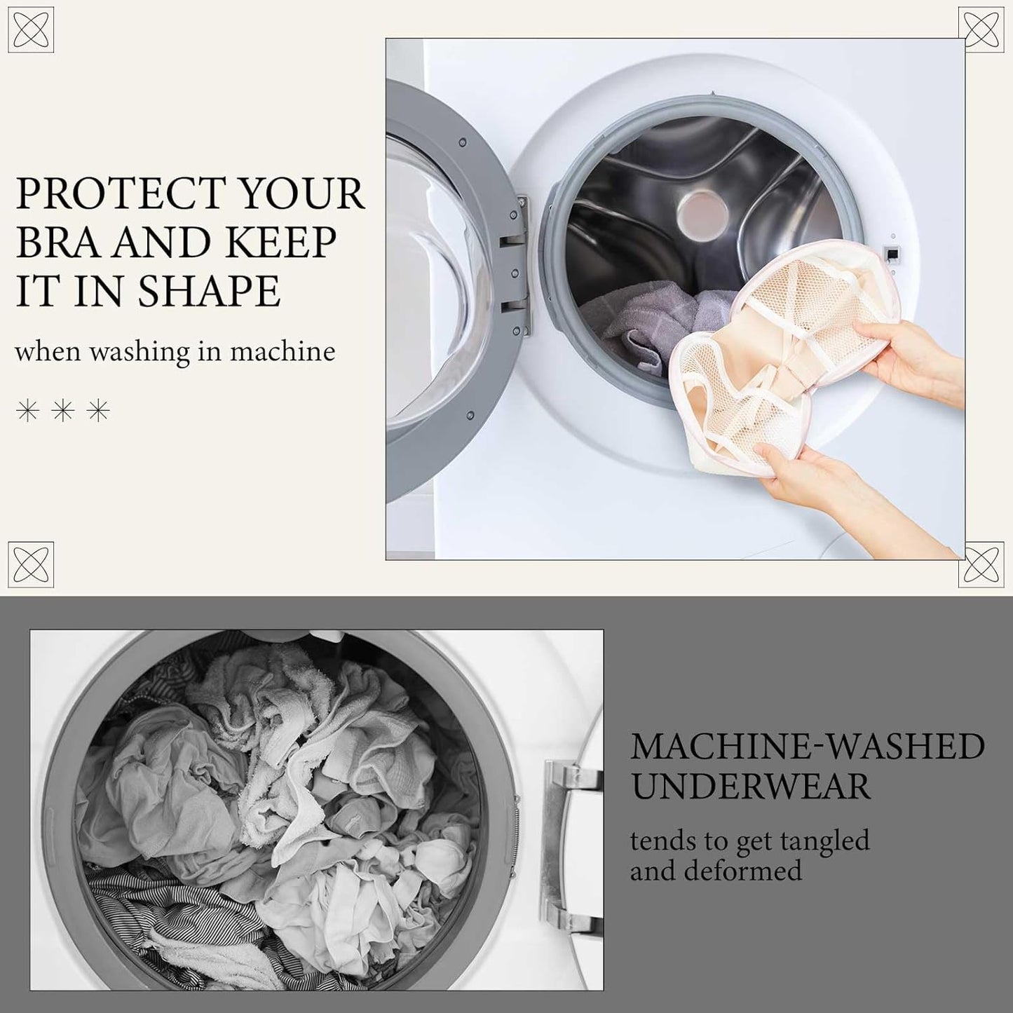 SATINIOR 6pcs Large Bra Lingerie Wash Bags for Laundry Delicates Bra Washer Protector with Zipper, Mesh Fabric, Fits All Cups Anti Deformation Cleaning and Drying Delicates for Washing Machine