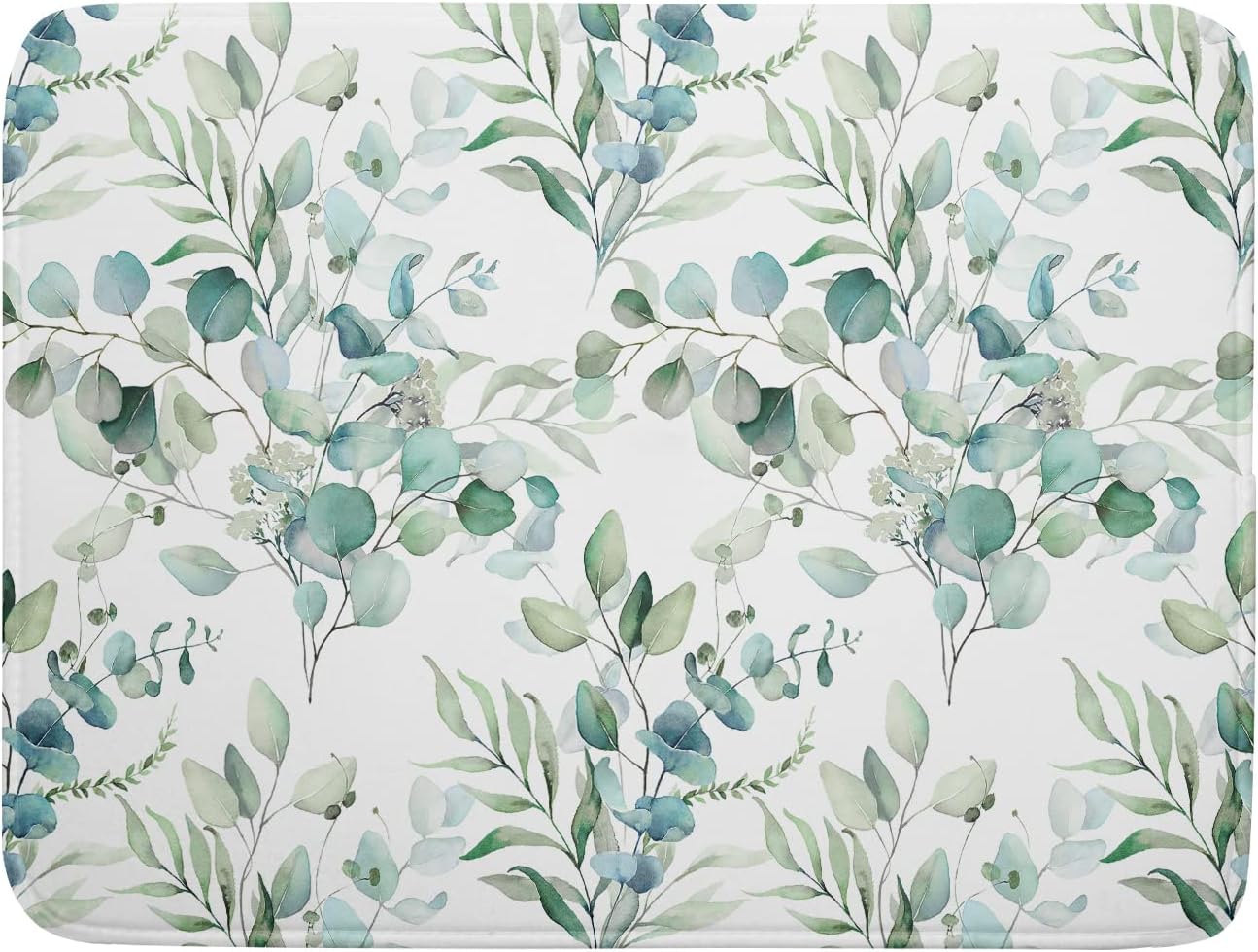 Sage Green Leaves Dish Drying Mats for Kitchen Counter 18x24 Inch, Leaves Kitchen Drying Mat,Watercolor Herbs Dishes Pad Dish Drainer Rack Mats Absorbent Fast Dry Kitchen Accessories