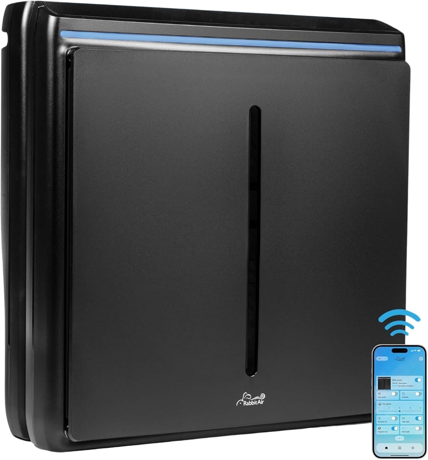 Rabbit Air, A3 SPA-1000N Air Purifiers for Home, Ultra Quiet HEPA Air Purifier - Wall Mountable Air Purifiers for Home Large Room, Allergies, Dust, Mold, Smoke & VOCs - (Black, Toxin Absorber Filter)