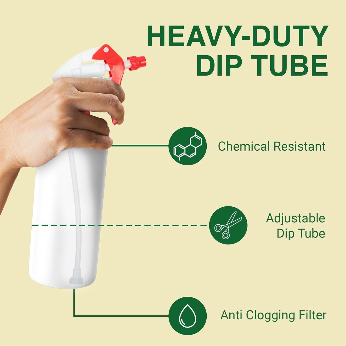 Heluva Green Spray Bottle Nozzle Replacement, Bottle Tops Only - Sprayer Nozzle Triggers for Heavy Duty, Commercial, Home Cleaning Solutions - Fits 8,16,24,32 oz Plastic & Glass Bottles, Red 13 pack