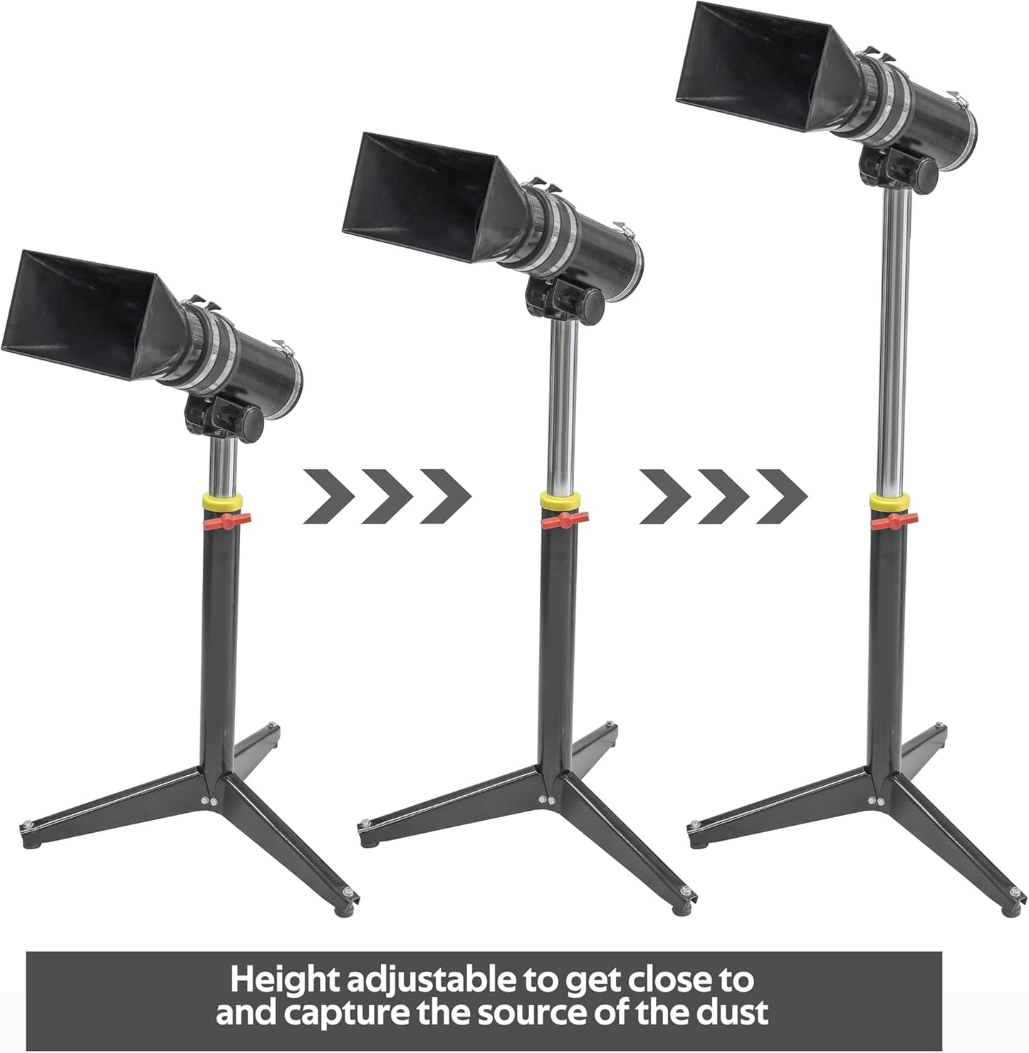 Deluxe Variable Height Dust Extraction Hood with Flexible Rubber Cuff for Interchangable Dust Hood.