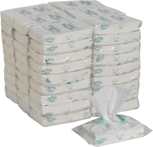 Georgia-Pacific Angel Soft Professional Series Polyflex 2-Ply Facial Tissue Paper (47580),96 Sheets Per Pack, 54 Bulk Tissue Packs Per Case, Fits Any Dispenser
