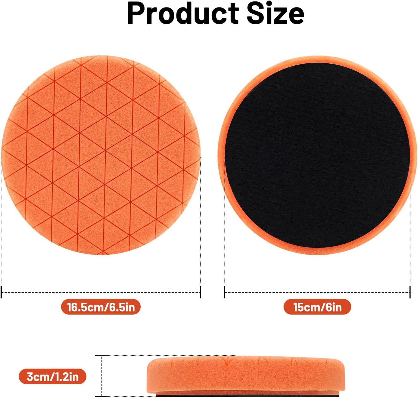 Buffing Polishing Pads, 7Pcs 6.5 Inch 165mm Face for 6Inch 150mm Backing Plate, Car Compound Buffing Sponge Pads and Woolen Pads Cutting Polishing Pad Kit for Car Polishing and Waxing