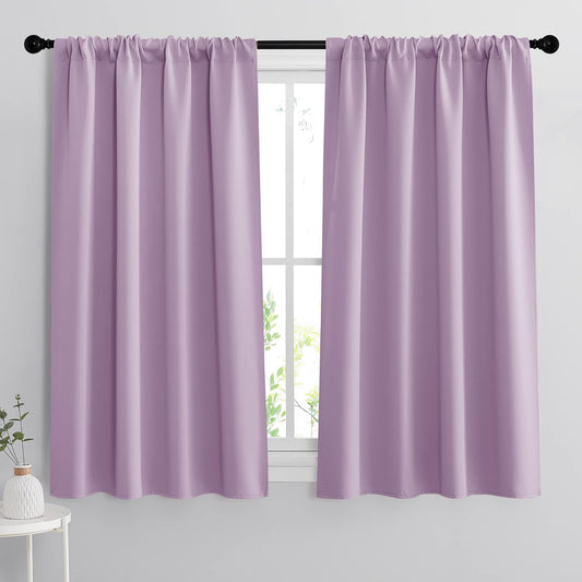 RYB HOME Blackout Curtains for Bedroom Thermal Insulated Window Drapes for Living Room, 2 Panels Set, W 42 x L 54 inch, Lilac