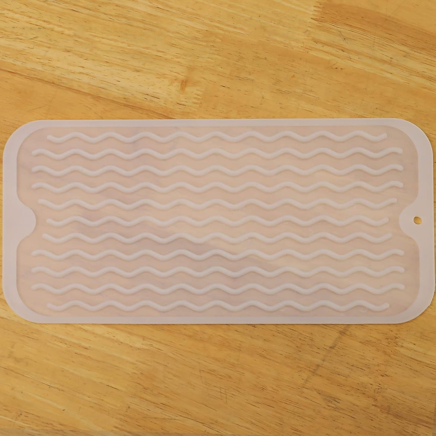 Silicone Dish Drying Mat for Multiple Usage,Easy clean,Eco-friendly,Heat-resistant Silicone Mat for Kitchen Counter or Sink,Refrigerator or Drawer Liner Translucent S 12 inches x 6 inches