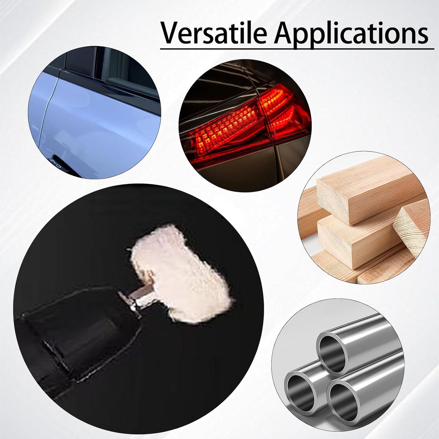 6PCS Buffing Wheels for Drill and 3 PCS Polishing Compounds, Wheel Polishing Kit, Polishing Wheel for Stainless Steel/Aluminum/Chrome/Wood/Jewelry/Plastic/Ceramic/Glass etc