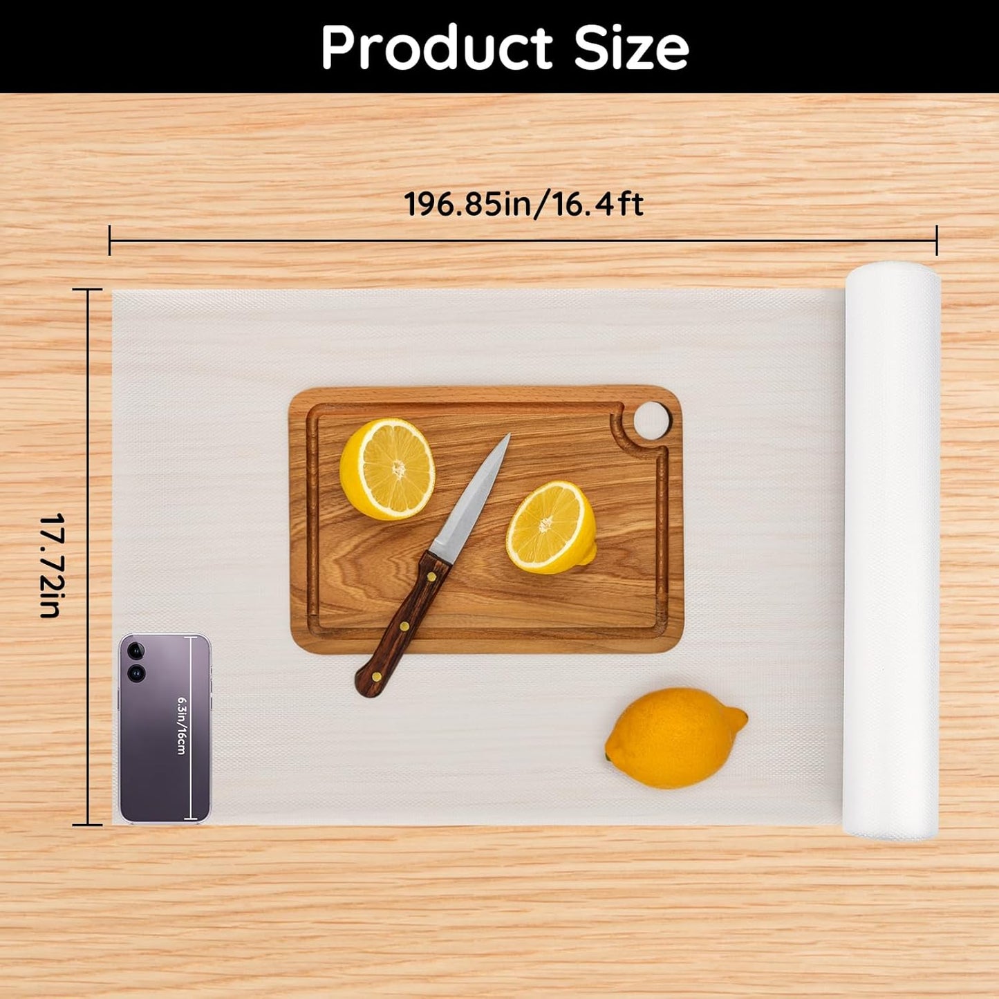 Kitchen Cabinet Liners for Shelves, 17.7" W x 197" L x 0.02" T, Non Adhesive Shelf Liner, Non Slip for Home and Kitchen Cabinets, Drawer, Refrigerator, Dresser, Cupboard, RV (Argyle)