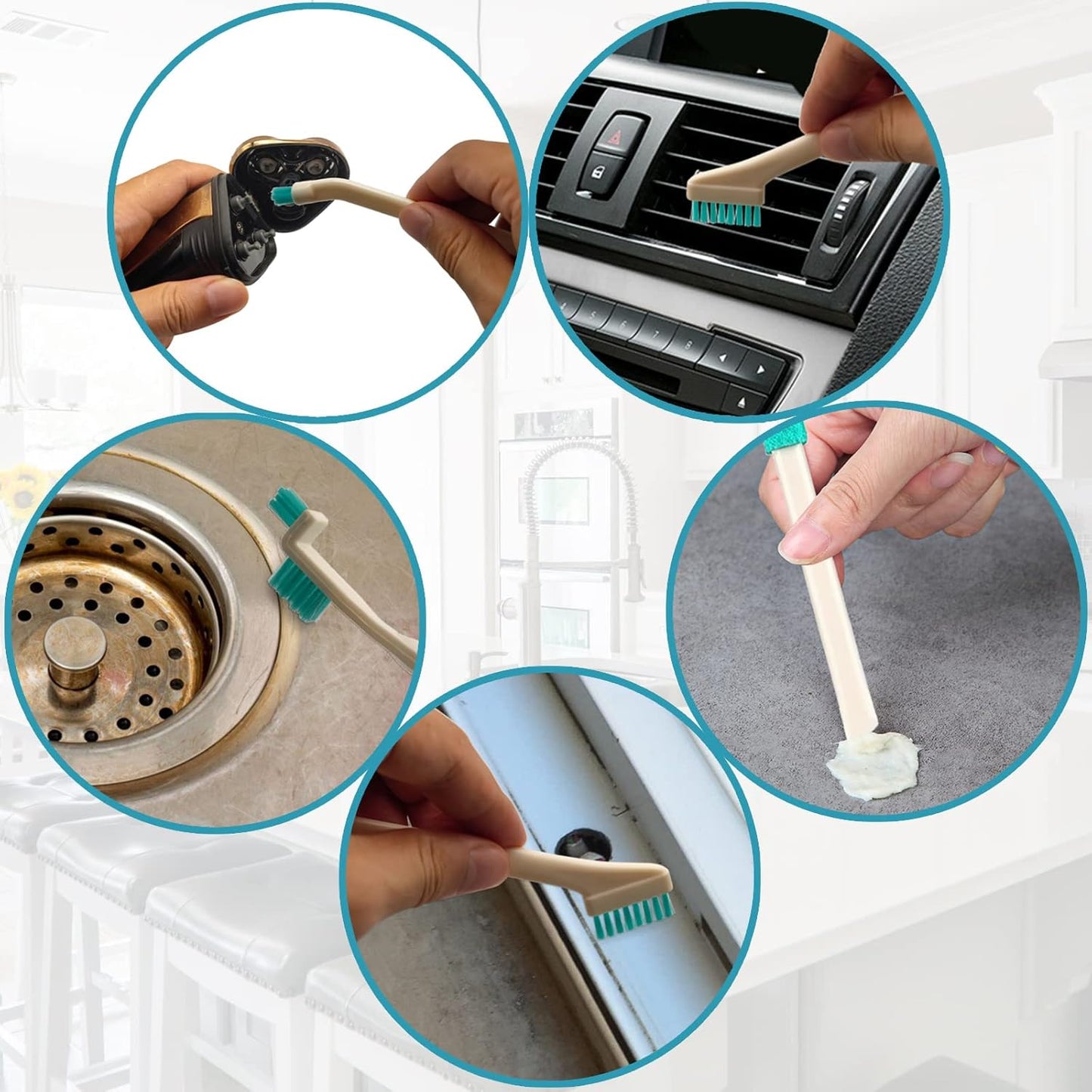 9 Pcs Small Household Cleaning Brushes by ELEMGULY,Deep Detail Crevice Brush Set for Hole, Gap, Corner, Space, Micro Crevice Scrub Cleaner Tool for Bottle, Keyboard, Window, Door Track,1 Sets