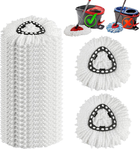 10 Pack Spin Mop Replacement Heads, 360° Microfiber Spin Mop Refills for O-Cdea EasyWrin 1-Tank System, Machine Washable Mop Replace Head for Easy Cleaning