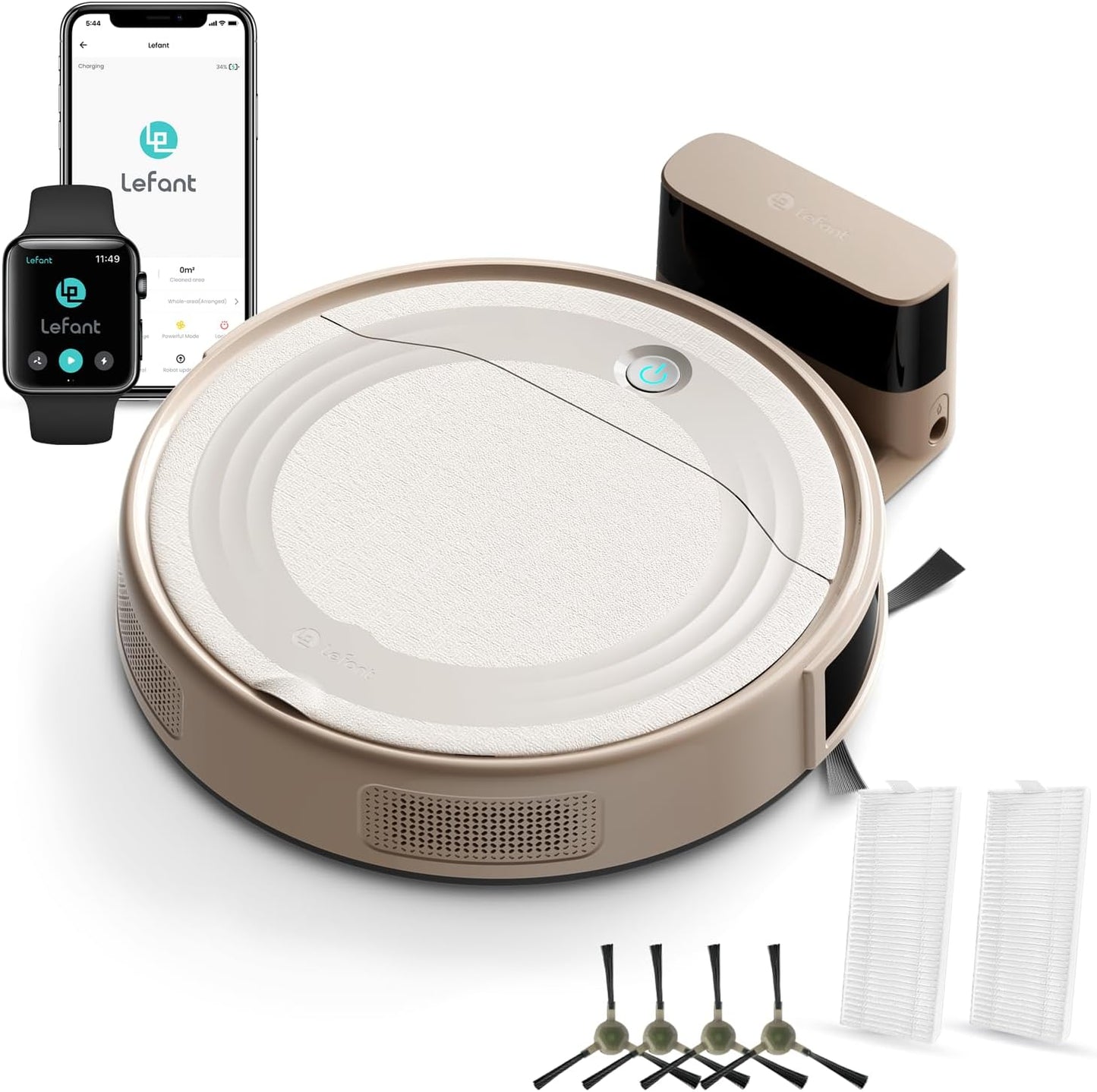 Lefant M310 Robot Vacuum Cleaner, 4500Pa Strong Suction with PreciSense Avoiding, Slim, Self-Charging, 160Mins Runtime, App/Wi-Fi/Alexa, Ideal for Pet Hair & Hard Floor Cleaning