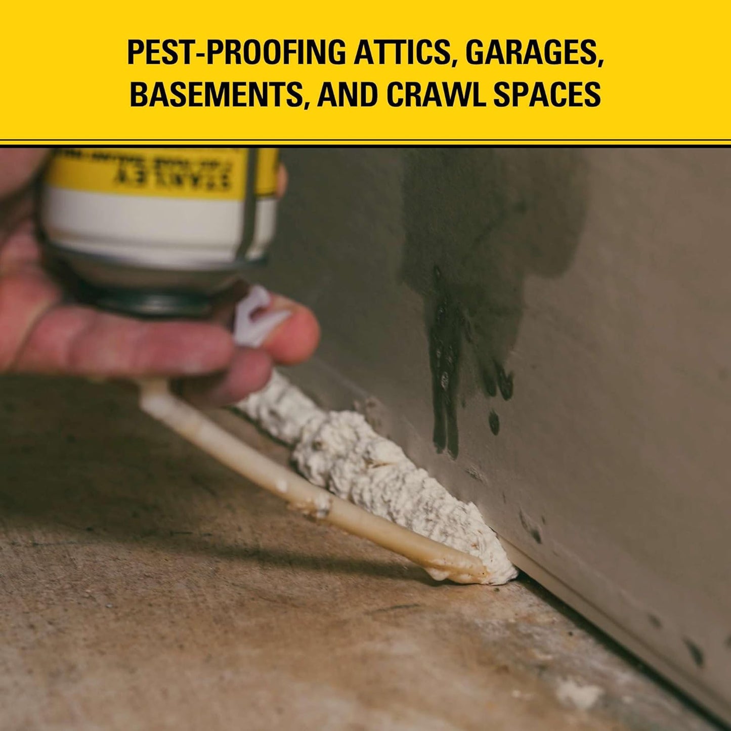 Stanley F993 Expanding Foam Sealant Spray – (12x12oz) Gaps & Cracks Filler, PestBlocker for Indoor/Outdoor Use – Paintable, Waterproof, Polyurethane Insulation Foam with Straw Applicator | 12 Pack