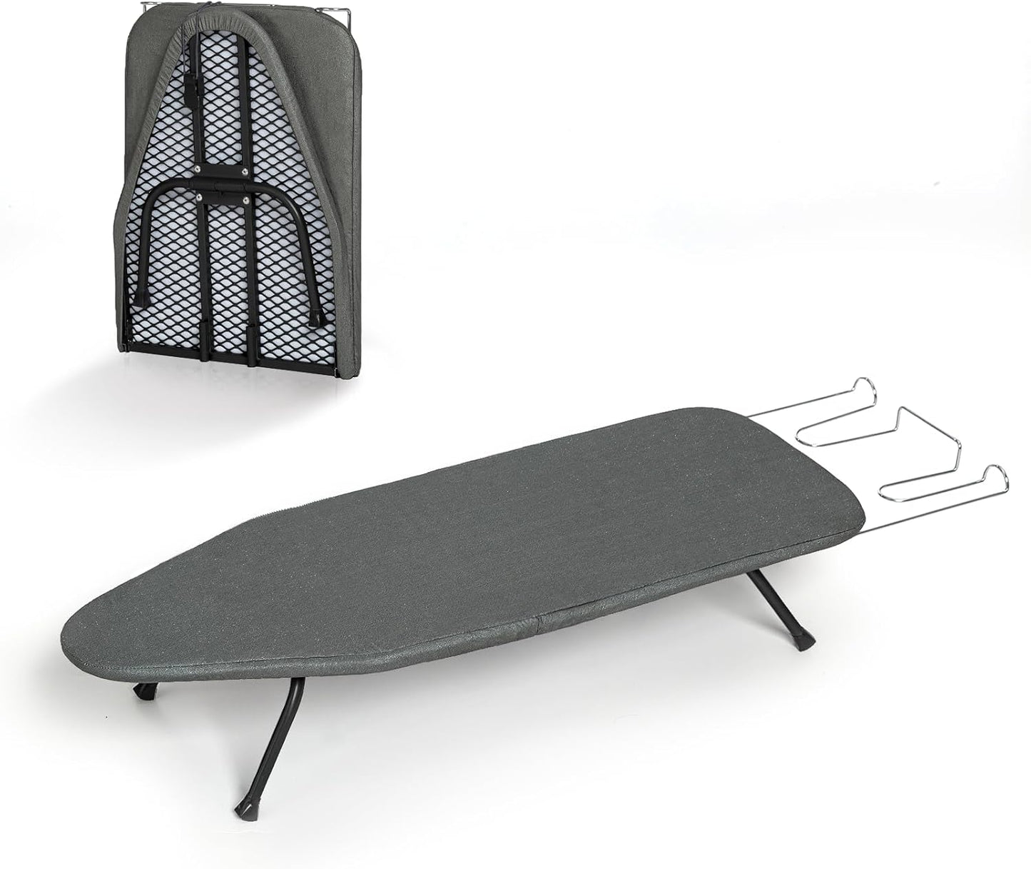 Small Ironing Board Tabletop, RAINHOL Compact Portable Iron Board Foldable with Cover and Pad, Countertop Mini Ironing Table for Travel and Space Saving, 31"x12", Black