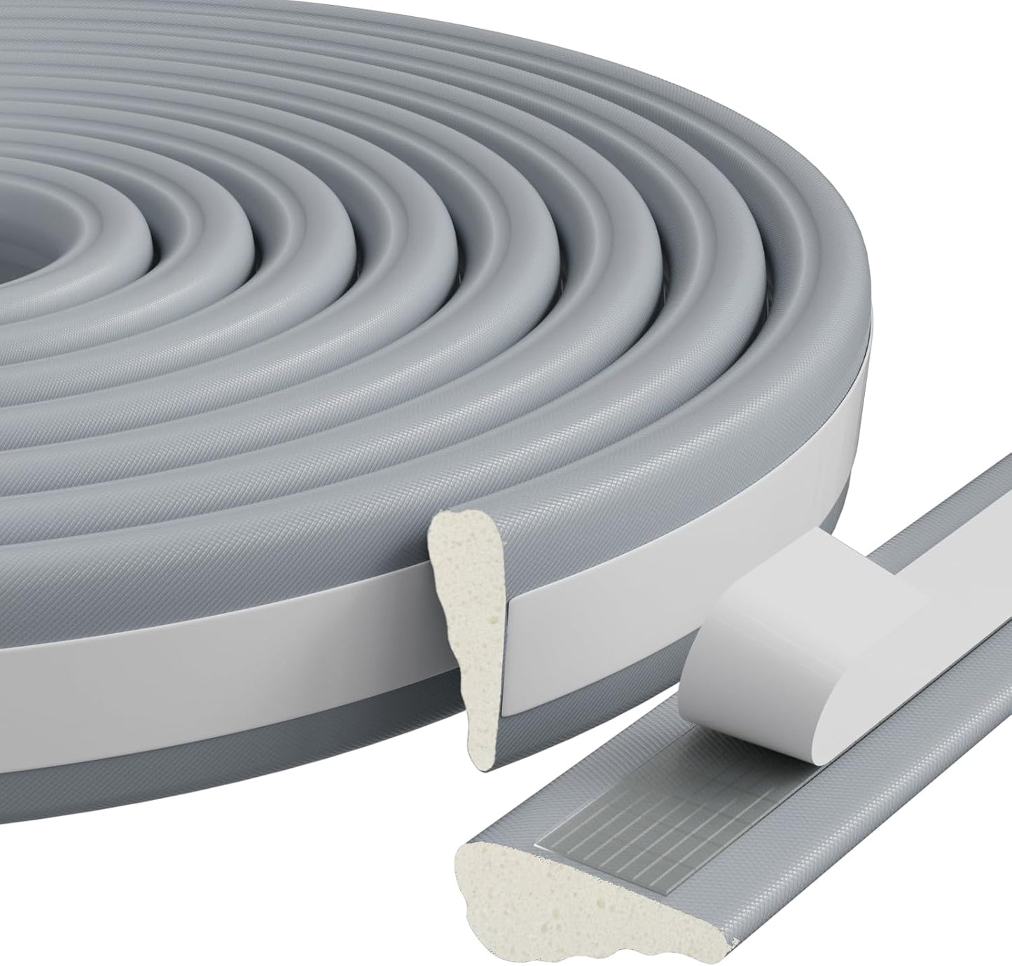 3 Pack*16.4 Ft Weather Stripping Seal Strip for Doors,Soundproofing Window Insulation Draft Stopper for Winter, Selfadhesive Foam Weather Strip for Door Frame,Door Gap Filler Noise Blocker(Gray)