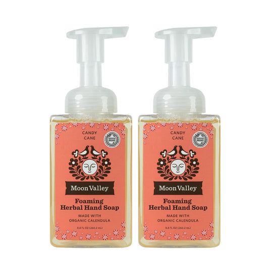 Moon Valley Herbal Foaming Hand Soap, Vegan (Candy Cane, Recyclable Bottle)