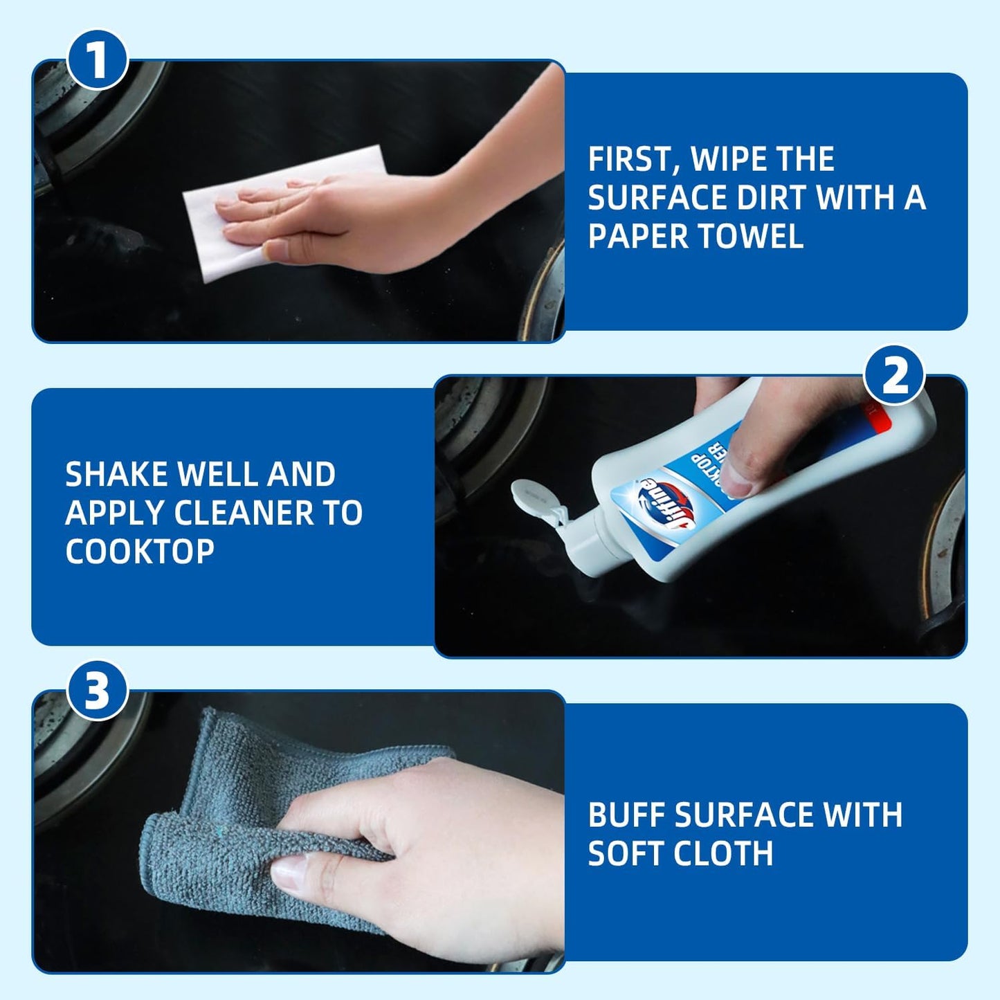 Glass Cooktop&Stove To Cleaner& Multi-Purpose Kitchen Cleaner-10 oz Professional Strength Formula Removes Burnt-On Food, Tough Stains - Scratch-Free, Safe for oven&Ceramic&Induction Stoves