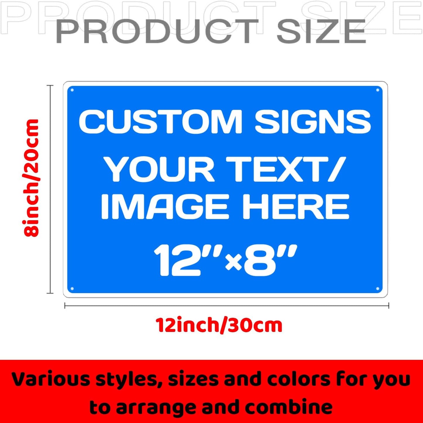 Custom Metal Signs - Aluminum, Weatherproof, Multiple Sizes, Custom Text & Picture, Hazard, Garden, Door, Business Signs