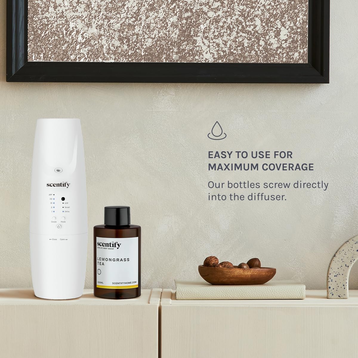 Scentify Lemongrass Aroma Oil Refill Scent for Oil Diffusers - Lemongrass, Clove, Musk Scents - Luxurious Relaxing Aromatherapy Diffuser Fragrance 100ml, 3.38 oz