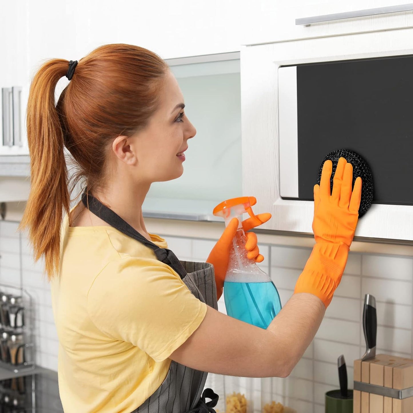 Blulu Plastic Dish Scrubbers for Dishes Pot Round Nylon Pad, Mesh Scouring Non Scratch Pads(Simple Colors,15 Pcs)