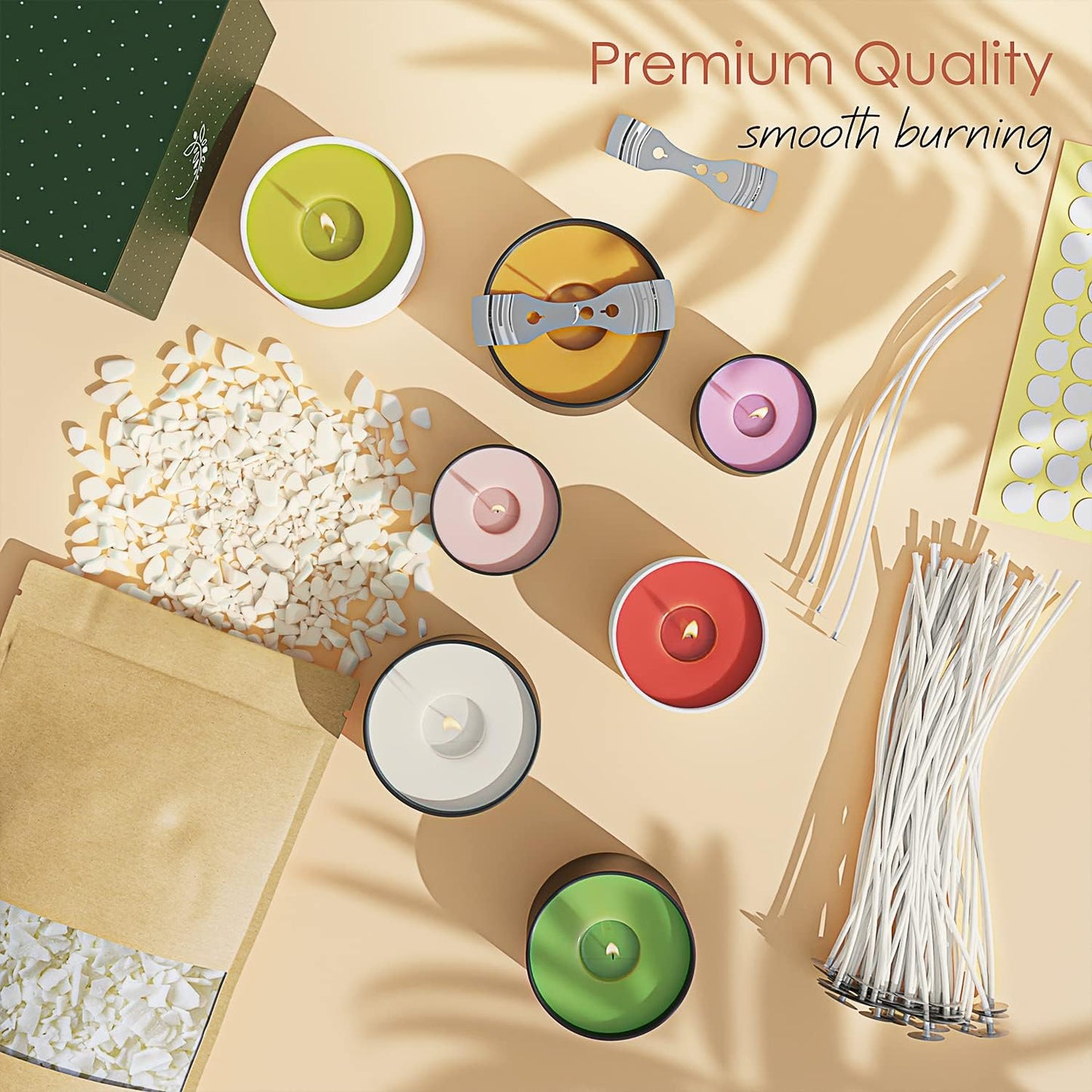 Hearth & Harbor Organic Soy Candle Wax for Candle Making, 5 lbs Natural Candles Making Supplies, Beeswax-Free, Paraffin-Free, Pure Soy Wax Flakes Perfect for Candles, Tealights and Melts