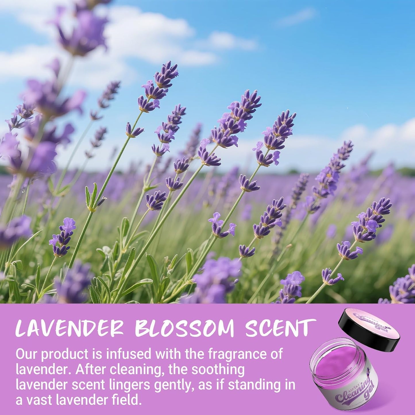 ASFSKY Car Cleaning Gel (Purple,Lavender) Cleaning Putty Universal Dust Cleaning Car Interior Cleaner Keyboard Dust Remover Car Slime Gifts for Men Women Girl（1 Pack）