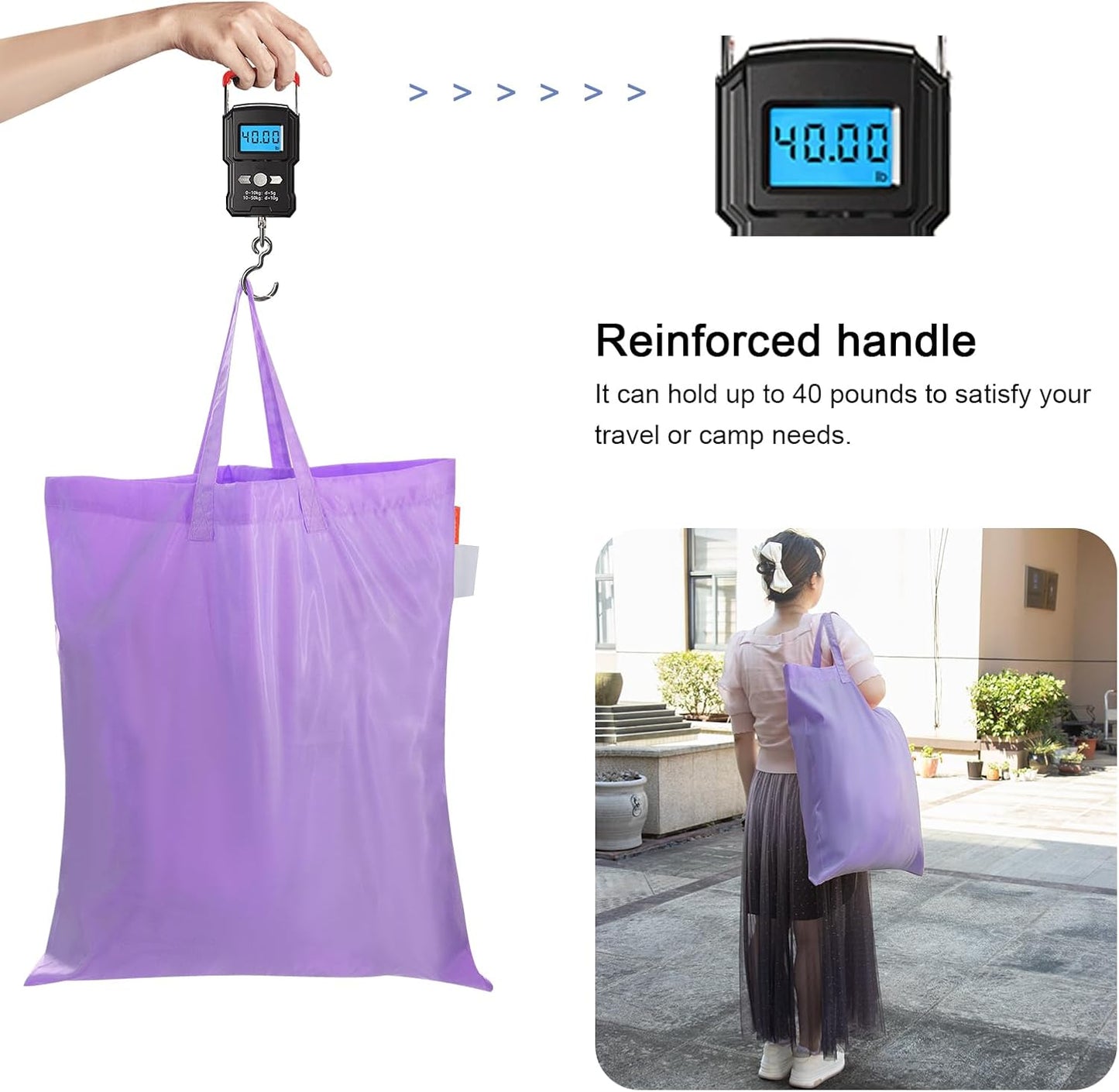 Polecasa Small Heavy Duty Laundry Bag with 130gsm Tear Resistant Fabric and Handles, Easy to Carry Durable Dirty Clothes Drawstring Bag, Perfect for College Dorm, Travel 21”x24”,Purple