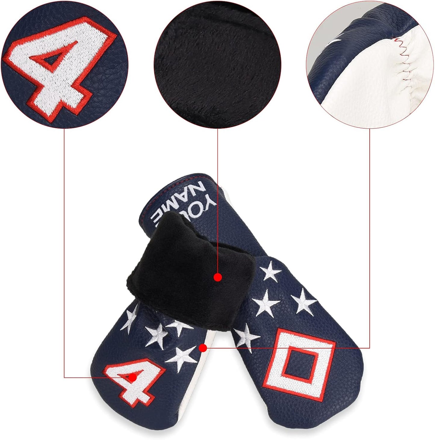 Blue and White Stars Hybrid Iron Head Covers