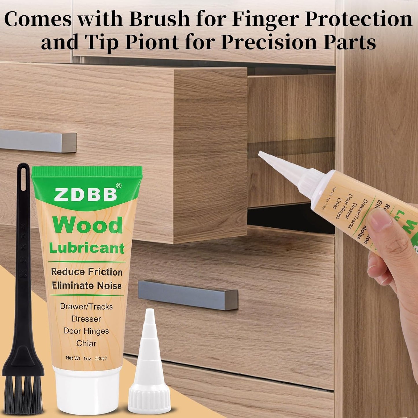 Wood Drawer Wax Lubricant Paste Door-Ease Lubricant Wear-Resistant Eliminate Sticking Noise Loosen Drawer Slide Grease for Wood Furniture, Window Track, Sliding Glass Doors, Hinges, 1 oz 1-Pack