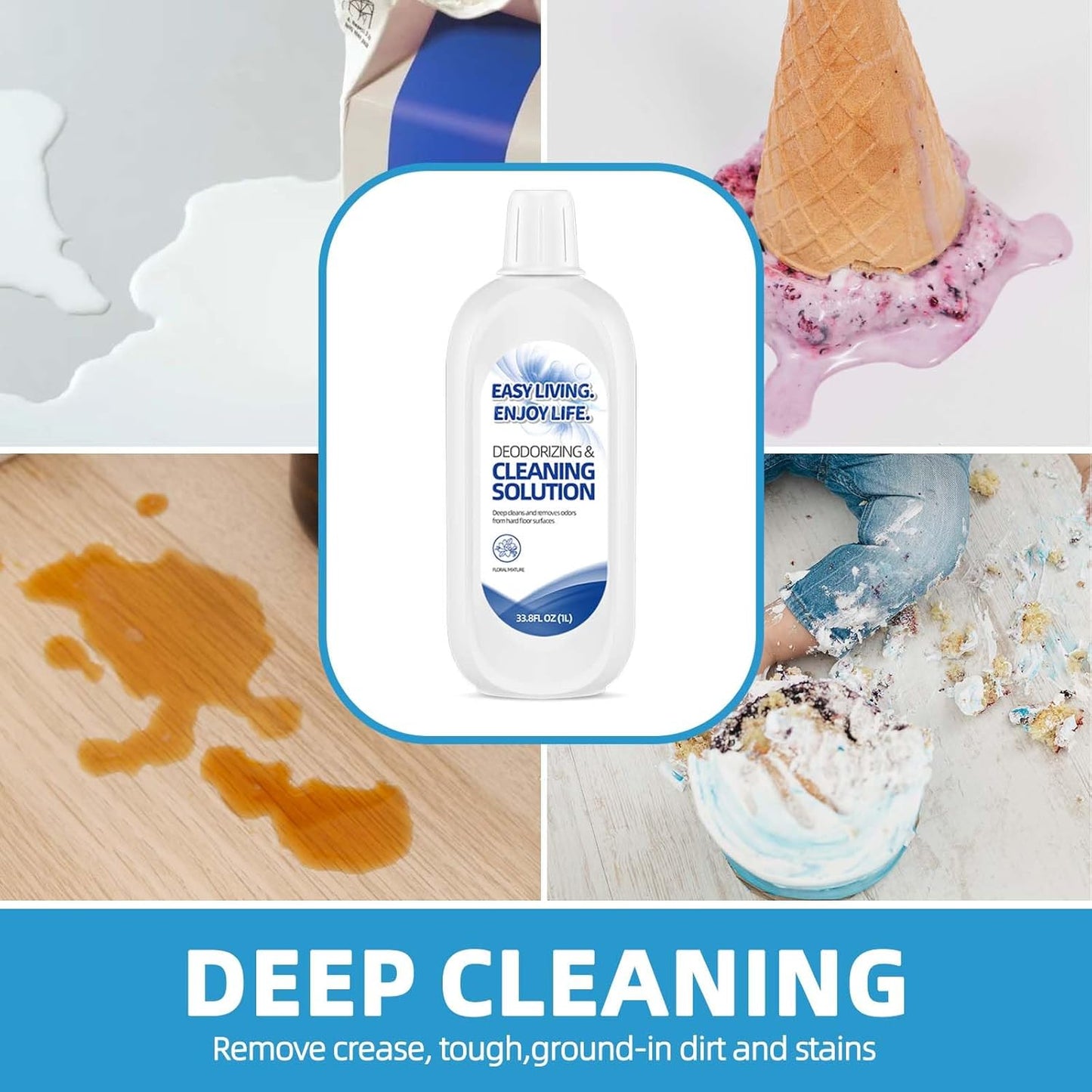 2L Floor Cleaning Solution for Tineco iFloor Series, FLOOR ONE S3 S5 S6 S7 Series, Floor Cleaner for Multiple Hard Floors, Cleaner Refill for All Wet Dry Vacuum Mop(33.8 OZ*2 Bottle)