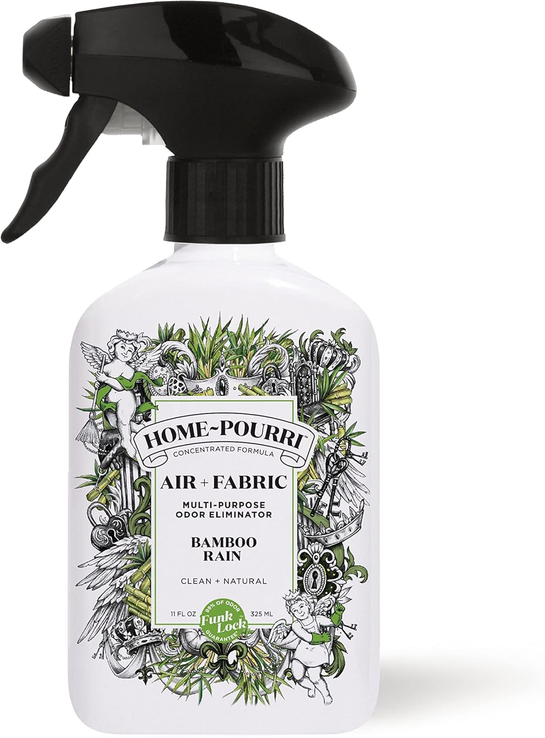 Home-Pourri Air + Fabric Multi-Purpose Odor Freshener Spray, Bamboo Rain, 11 Fl Oz - Jasmine, Bamboo and Fresh Grass