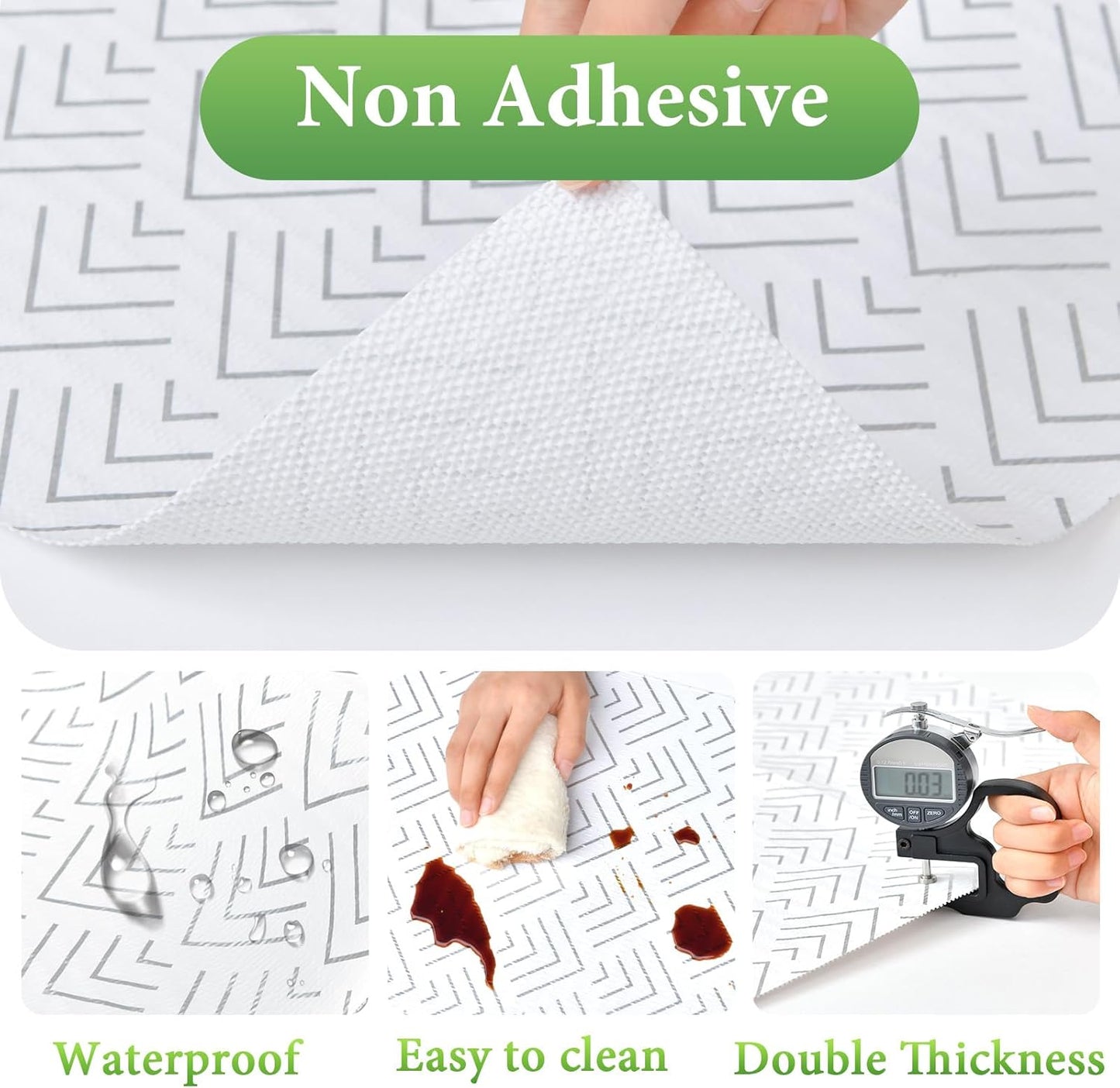 Shelf Liner for Kitchen Cabinets Non Adhesive Drawer Liner Non-Slip Thickened Shelf Liner Paper Strong Easy to Clean for Tool Box Refrigerator with Knife and Tape Measure,Silver Arrow,11.8 x 354.3 in