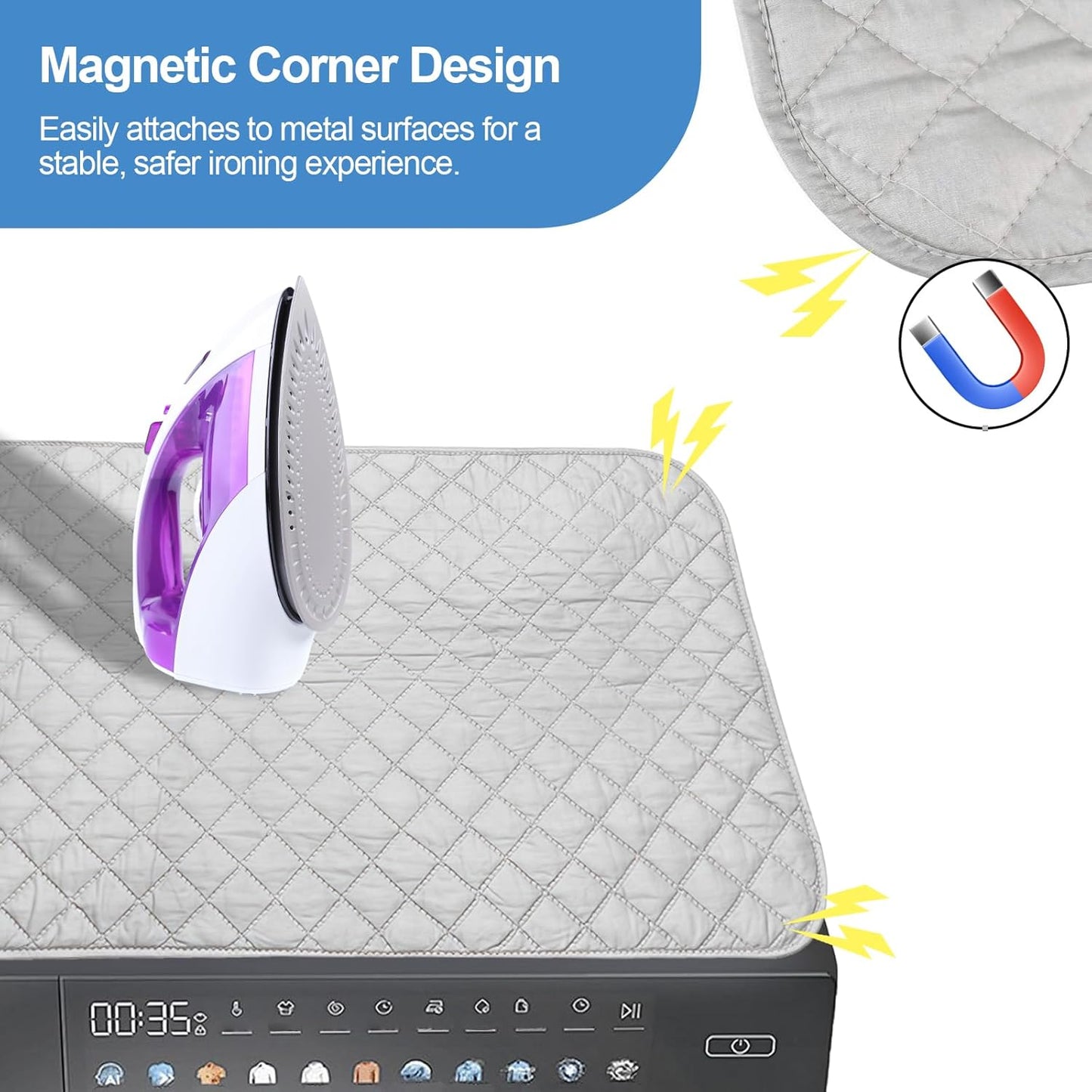 Magnetic Ironing Mat Blanket,Foldable Ironing Mat Portable Board,Iron Board Alternative Cover,Portable Cover,Ironing Mat for Table Top