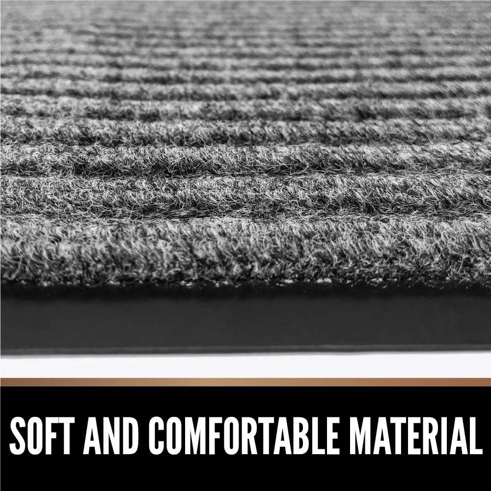 Commercial Grade Door Floor Mat 3' x 10'Heavy Duty Tough Entry Collection Slip Skid Entrance Mat with Rubber Backing and Easy to Clean Indoor Outdoor Rug Grey