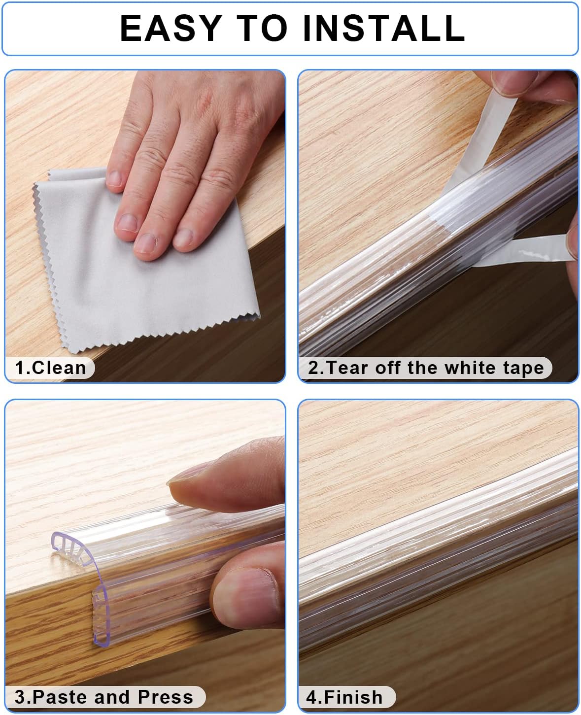 Baby Proofing,16.4ft(5M) Silicone Soft Corner Protectors with Pre-Taped Strong Adhesive, Edge Protectors for Sharp Corners of Cabinets, Tables